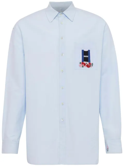 JW Anderson embroidery detail shirt Blue SH0352
