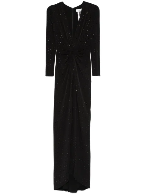 NISSA rhinestone-embellished maxi dress Black RS15870