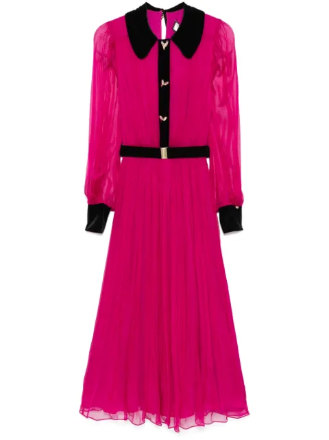 NISSA belted silk midi dress Pink RC15473
