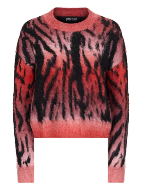 Just Cavalli tiger-print sweater Red 77PAFM10CMN74