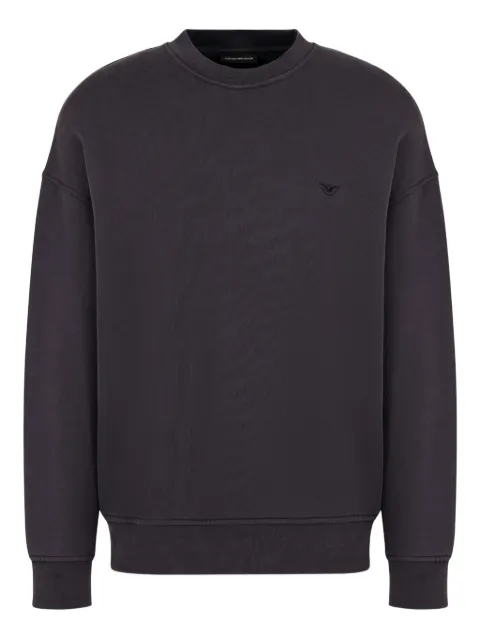 Emporio Armani logo-embroiderd crew-neck sweatshirt Grey 6D1MD41JTAZ