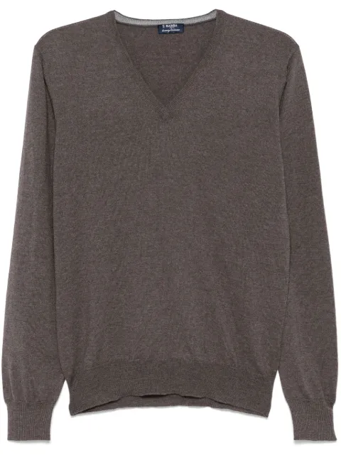 Barba virgin wool sweater Brown 700024205