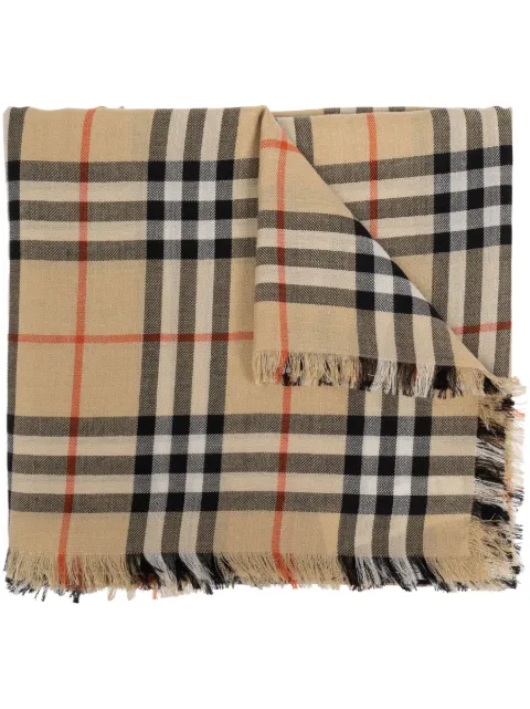 Burberry Check cashmere silk scarf Neutrals 8105557