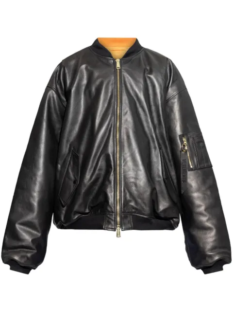 VETEMENTS leather bomber jacket Black UA66JA200B