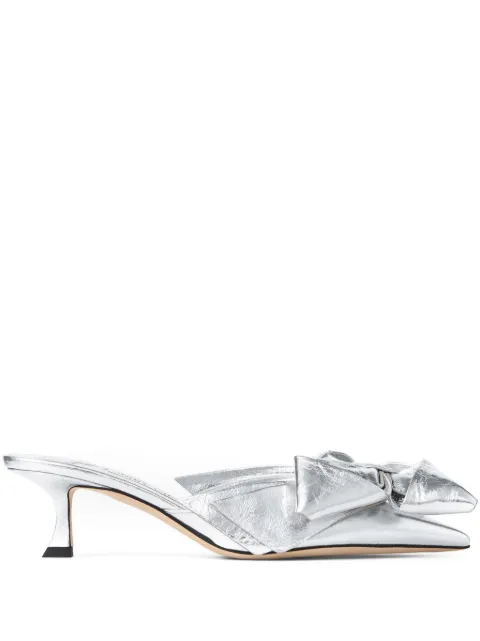 Jimmy Choo 50mm Staz mules Silver STAZMULE50GWG