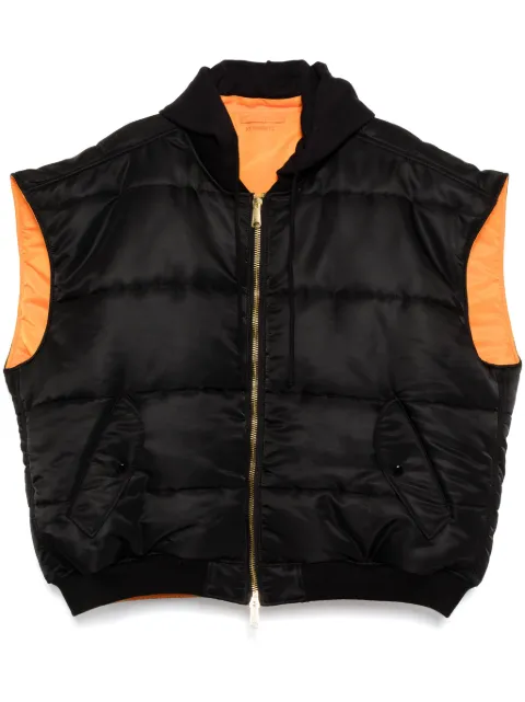 VETEMENTS hooded logo bomber vest Black UA66JA330B