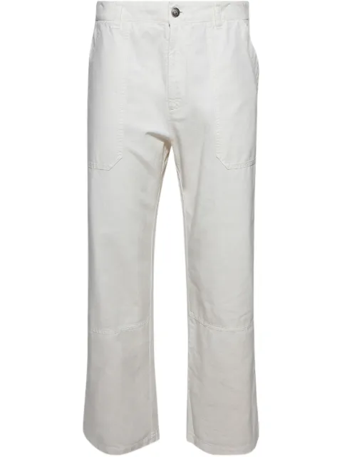 Palm Angels cotton straight-leg trousers White PMCA176S25FAB0010303