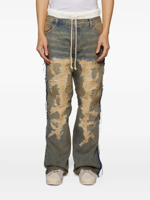 RRR123 distressed panelled jeans Blue FAGRPA52