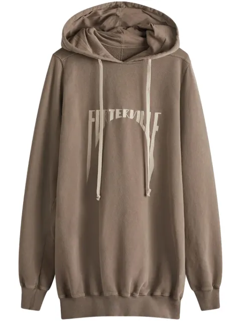 Rick Owens logo-embroidered hoodie Brown RR02D6282FEM7
