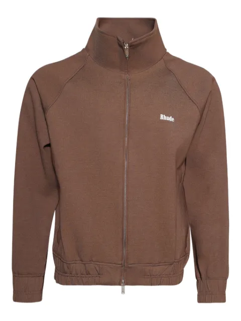 RHUDE Hampton zip-up track jacket Brown RHSS25JA01016