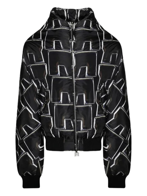 RRR123 abstract-pattern print jacket Black RCHNJK00