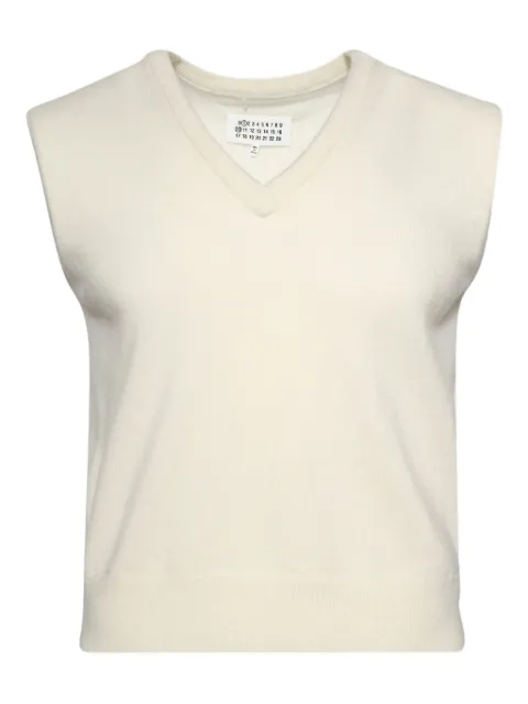 Maison Margiela V-neck cropped vest White S51FB0077M13090