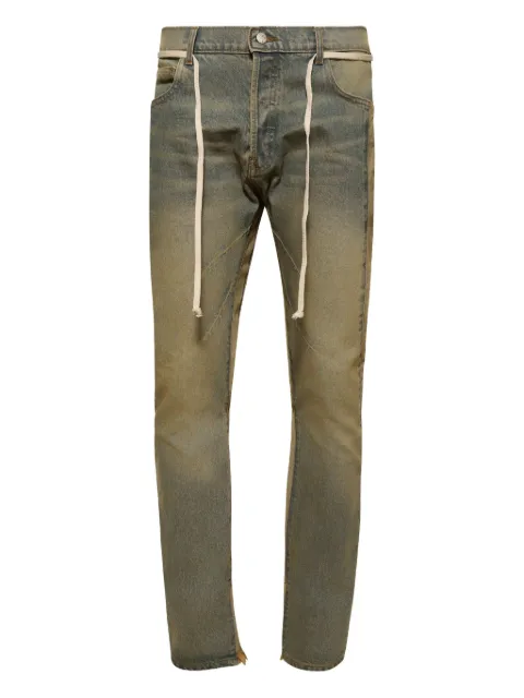 RRR123 distressed drawstring jeans Blue FGRPPA55