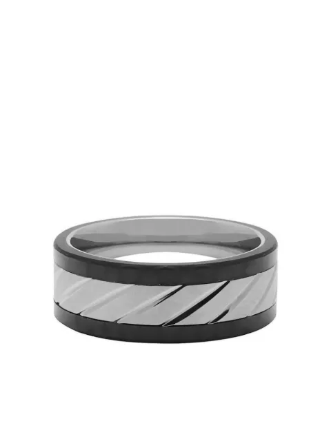 Nialaya Jewelry engraved band ring Silver MRING049