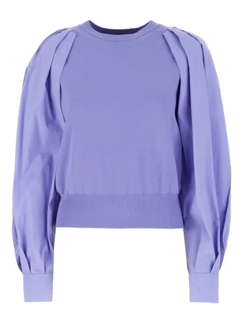 Juun.J pleated-sleeve top Purple JW3264W01