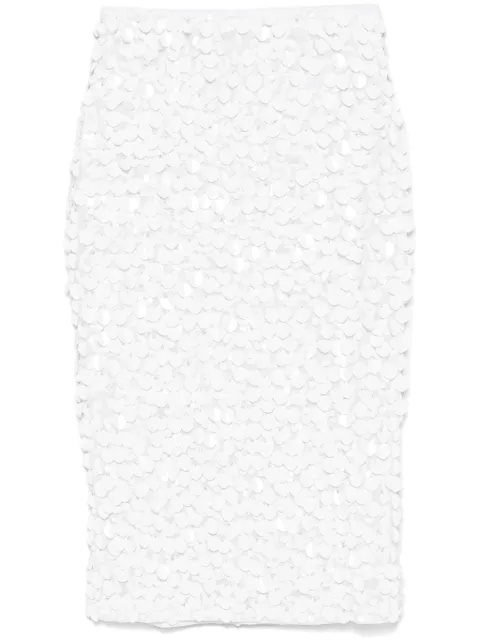 P.A.R.O.S.H. sequinned midi skirt White GENIALD620997