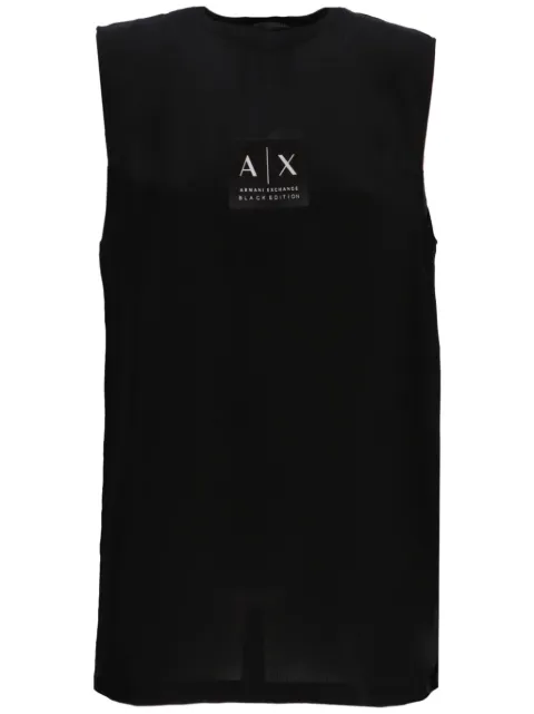 Armani Exchange logo-print crew-neck tank top Black XW000074AF10516