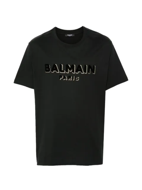 Balmain logo-print cotton T-shirt Black DH1EG010BB99