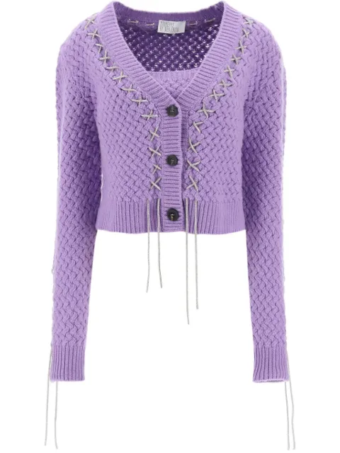 Giuseppe Di Morabito cropped cardigan Purple PF23251KN264