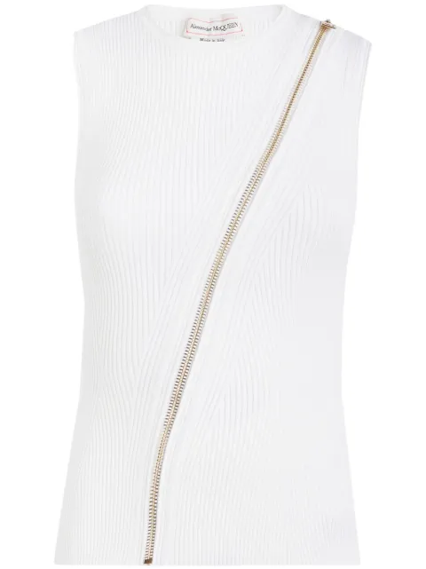 Alexander McQueen zip-detailing vest White 758512Q1A6F