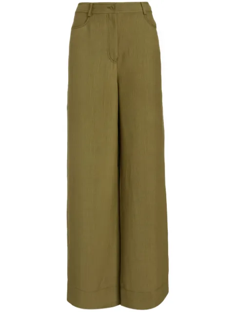 Alberta Ferretti button-fastening palazzo trousers Green 03090121