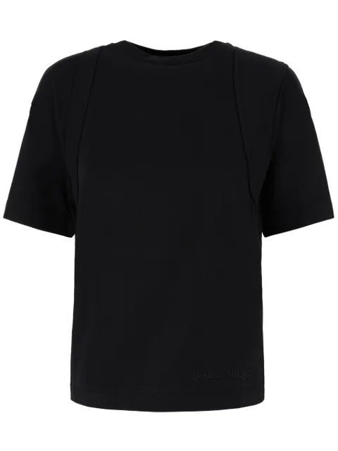 Alexander McQueen embroidered-logo t-shirt Black 694676QLAA6