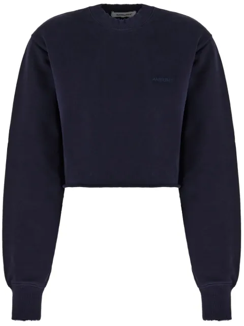 AMBUSH logo-embroidered cotton sweatshirt Blue BWBA024F23FLE001