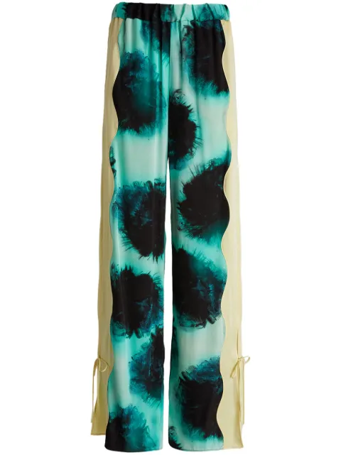 Del Core printed trousers Green C0PP001082T0477
