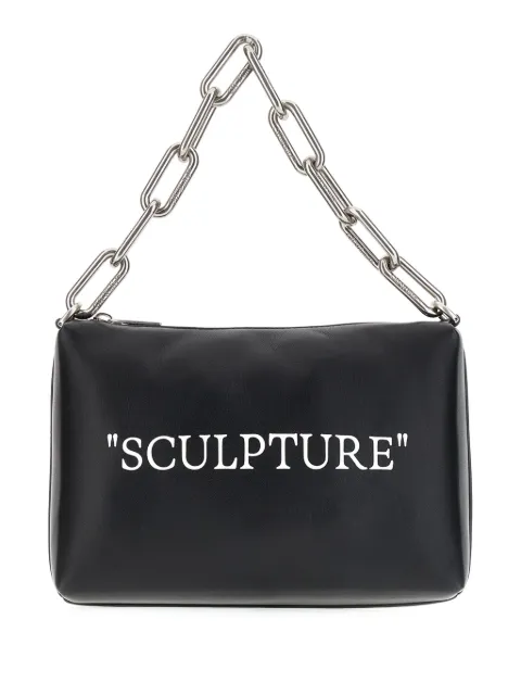 Off-White logo-print leather tote bag Black OWNM045C99LEA0011072