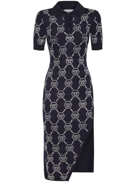 Philipp Plein monogram polo dress Blue AADCWKG0417PKN002N