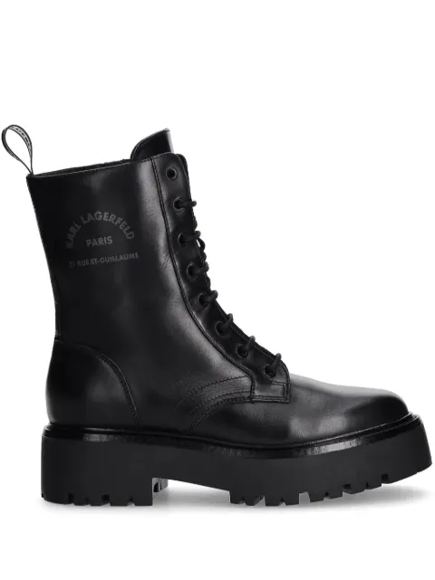 Karl Lagerfeld logo-print combat boots Black KL43455000