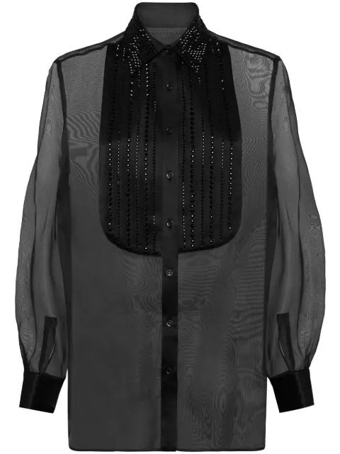 Philipp Plein Plastron shirt Black AADCWRP0480PTE003N