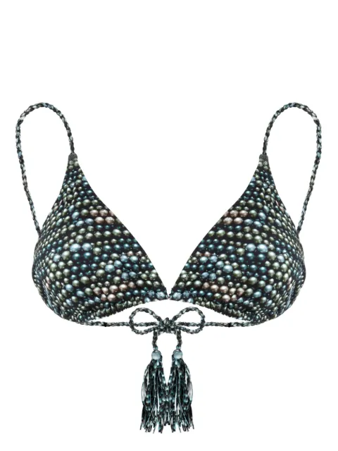 Vilebrequin Pearl-print bikini top Black LXEBH113