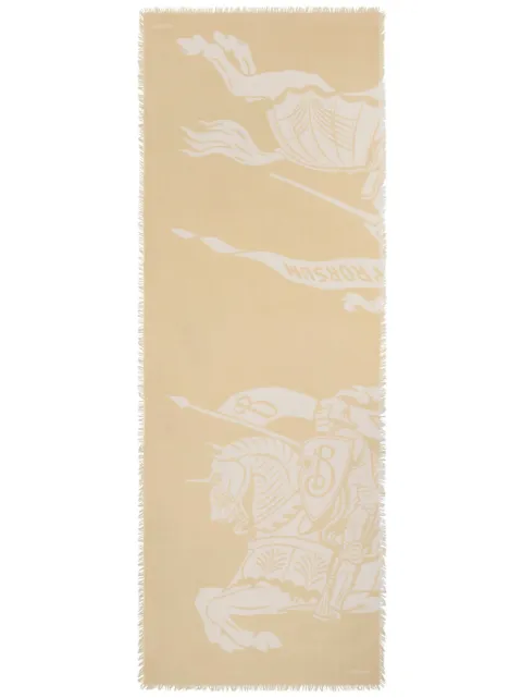 Burberry wide Knight wool scarf Neutrals 8103282