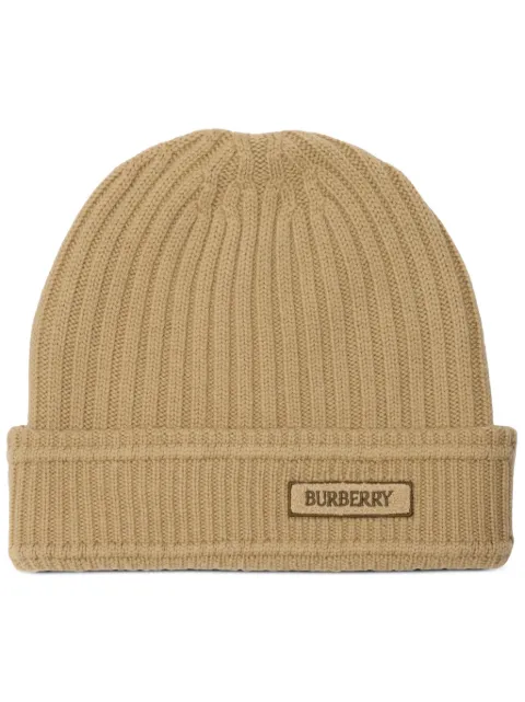 Burberry logo wool beanie Neutrals 8103341