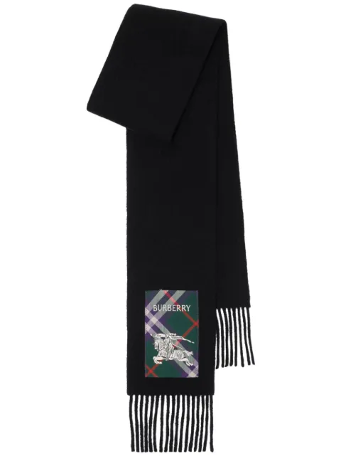 Burberry Check label cashmere scarf Black 8103997