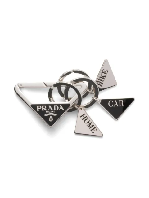 Prada triangle keyring Black 2PS06566A