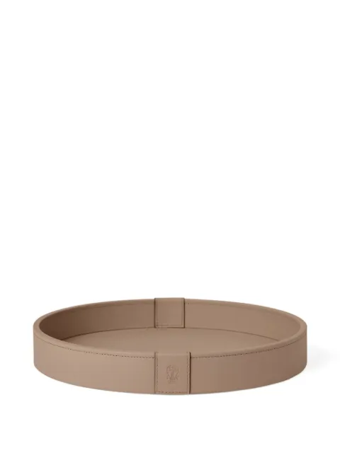 Brunello Cucinelli leather round tray Brown MLZSECVA30C5859