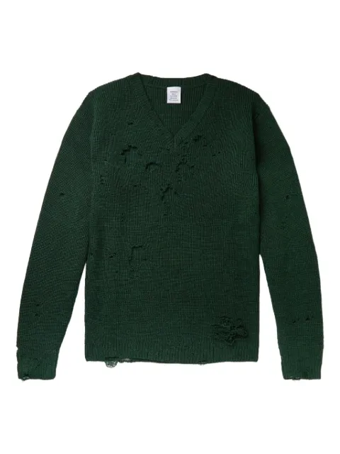 VETEMENTS distressed-effect wool sweater Green UA65KN120G