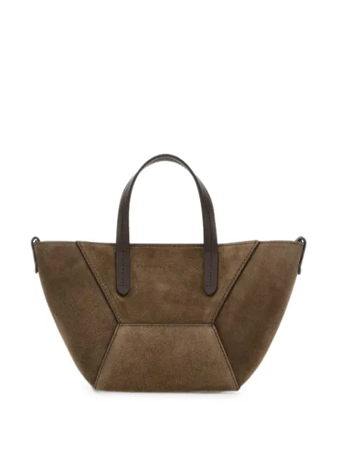 Brunello Cucinelli BC Duo mini bag in suede with monili Brown MBDLD2675C8769