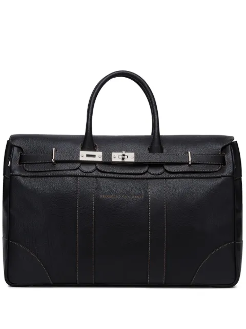 Brunello Cucinelli Weekender Country luggage bag Black MBZIBU071C101