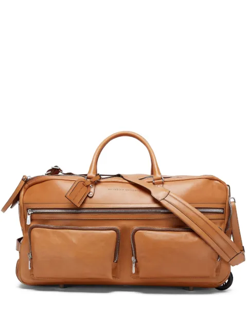 Brunello Cucinelli leather trolley bag Brown MBTGBU343C001