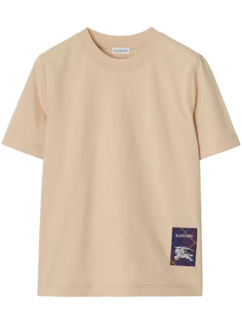 Burberry check-label cotton T-shirt Neutrals 8104885