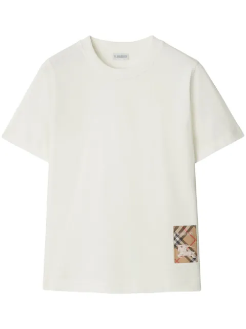 Burberry Check label cotton T-shirt White 8104886