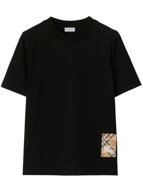 Burberry Check label cotton T-shirt Black 8104883