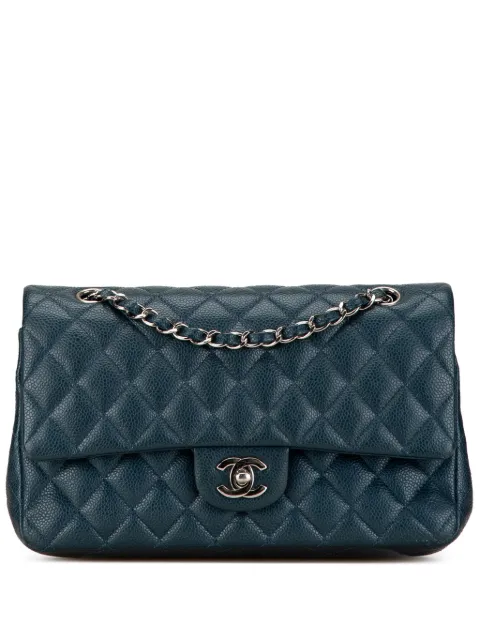CHANEL Pre-Owned 2014-2015 Medium Classic Caviar Double Flap shoulder bag Blue 52RIEGZE116QM34M