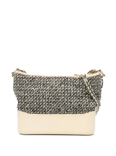 CHANEL Pre-Owned 2018-2019 Medium Tweed and Lambskin Gabrielle crossbody bag White ENM8IC4JPU8NF7QT