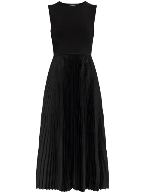 Theory pleated satin dress Black O1005602