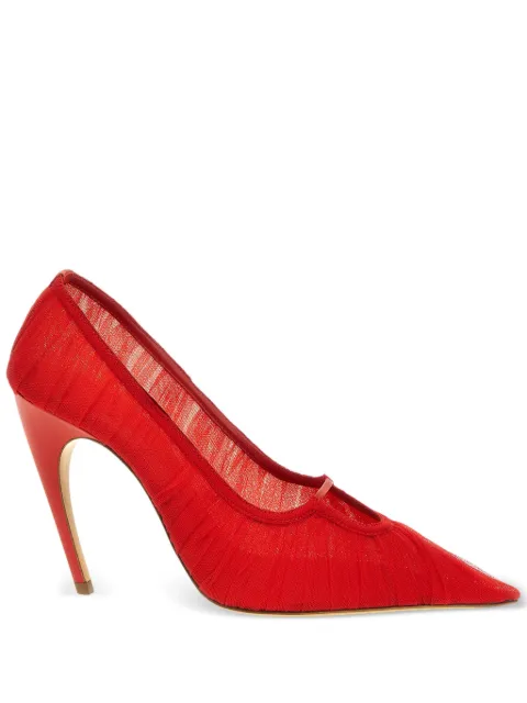 Nensi Dojaka 100mm tulle pumps Red ND23FWSC41010ARED