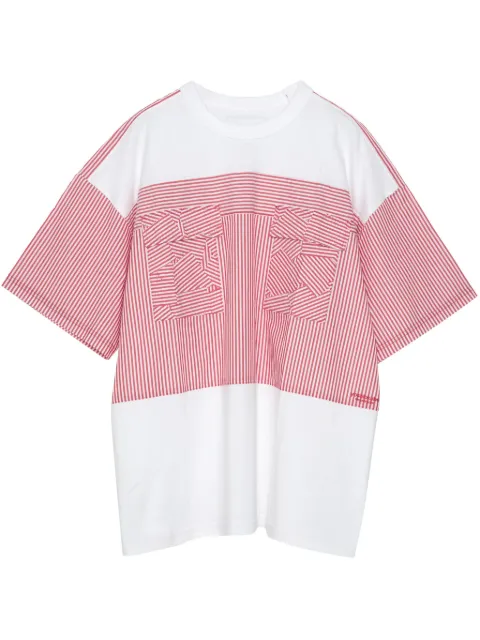 Yoshiokubo Stripe Patch t-shirt Red YKS25111